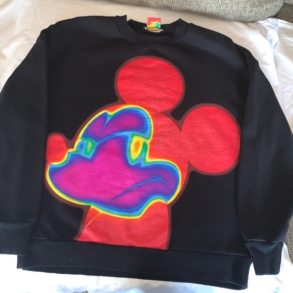 Zara Disney Tops - Gently Loved Zara Disney Mickey Rainbow Sweatshirt